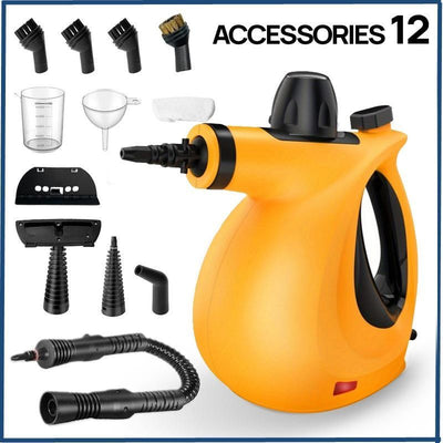 multifunctional steam cleaner, high-pressure steam cleaner, home cleaning Australia, air conditioner cleaner, kitchen range hood cleaner, chemical-free cleaning, steam sanitizer - Yellow - Size A12-piece set