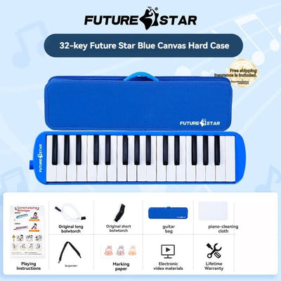 32-key melodica, student melodica, children melodica, beginner musical instrument, classroom instrument, melodica with blow-tube, melodica with mouthpiece, kids keyboard harmonica, school music supply, melodica for kids Australia - Blue - Size 32