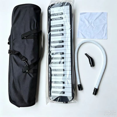 32-key melodica, 37-key melodica, student melodica, beginner melodica, musical instrument, music education, portable instrument, Australian students, classroom music - Black - Size 37