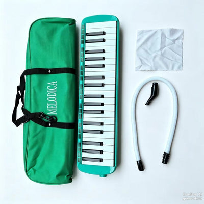 32-key melodica, 37-key melodica, student melodica, beginner melodica, musical instrument, music education, portable instrument, Australian students, classroom music - Green - Size 37