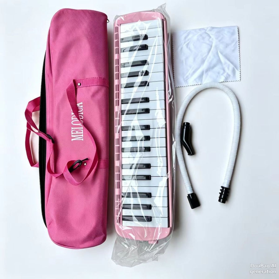 32-key melodica, 37-key melodica, student melodica, beginner melodica, musical instrument, music education, portable instrument, Australian students, classroom music - Pink - Size 37