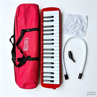 32-key melodica, 37-key melodica, student melodica, beginner melodica, musical instrument, music education, portable instrument, Australian students, classroom music - Red - Size 37