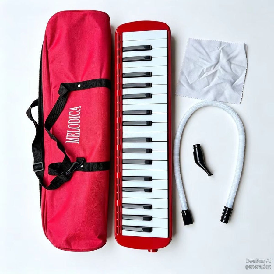 32-key melodica, 37-key melodica, student melodica, beginner melodica, musical instrument, music education, portable instrument, Australian students, classroom music - Red - Size 37