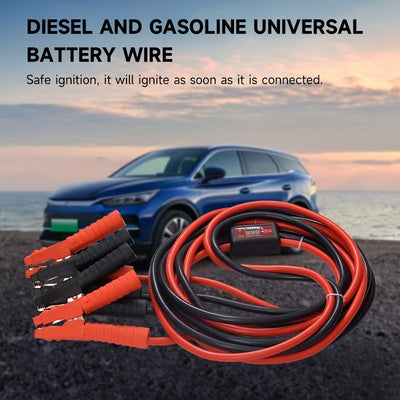 battery jumper cables, 3000A jumper cables, heavy duty jumper cables, car battery starter cables, vehicle jump start kit, surge protected jumper cables, digital voltage display cables, 4WD recovery tools, emergency road kit Australia - Red - Size 5m