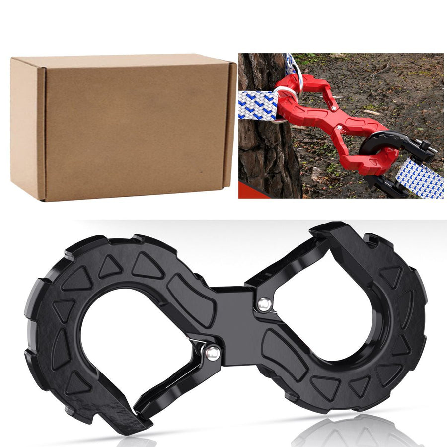 red heavy-duty S-shaped trailer tow hook, G80 steel, 14968.55 kg load capacity, off-road rescue, truck towing, SUV tow hook, vehicle recovery, self-locking tongue - Black - Size S