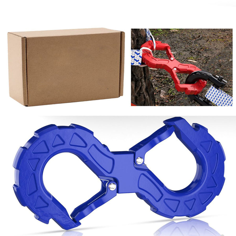 red heavy-duty S-shaped trailer tow hook, G80 steel, 14968.55 kg load capacity, off-road rescue, truck towing, SUV tow hook, vehicle recovery, self-locking tongue - Blue - Size S