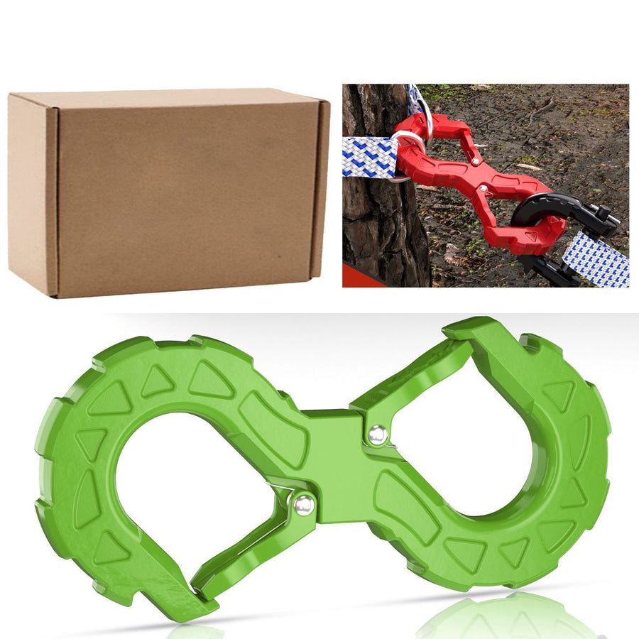 red heavy-duty S-shaped trailer tow hook, G80 steel, 14968.55 kg load capacity, off-road rescue, truck towing, SUV tow hook, vehicle recovery, self-locking tongue - Green - Size S