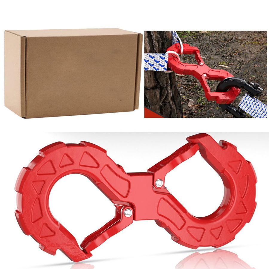 red heavy-duty S-shaped trailer tow hook, G80 steel, 14968.55 kg load capacity, off-road rescue, truck towing, SUV tow hook, vehicle recovery, self-locking tongue - Red - Size S