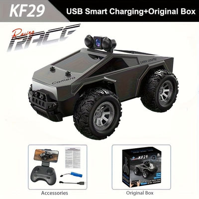 KF29 FPV remote control truck, camera remote control car, 1:28 scale RC truck, app controlled RC car, 2.4GHz dual-speed RC vehicle, alloy body remote control truck, adjustable lights RC toy, anti-interference remote control truck, gift for boys, gift for