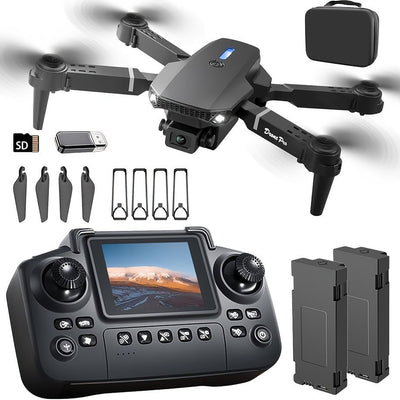 S2 MAX drone, dual-camera drone, upgraded remote control, ESC camera, long-lasting battery, 360° intelligent infrared flight, flying toy, drone gift, beginner drone, FPV drone - Black - Size Three batteries