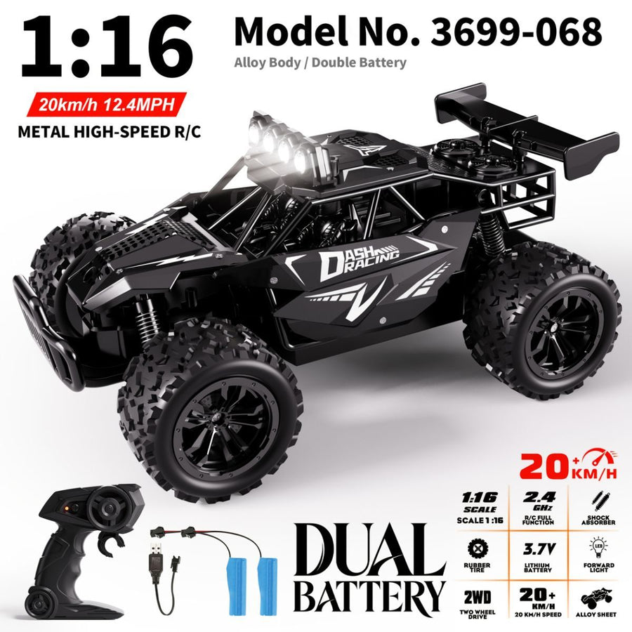 1:16 metal RC car, high-speed drifting, off-road racing car, boys toy car, 2.4GHz remote control, outdoor play toy, drift car, remote control car for kids, Australian toy - Black - Size variable speed