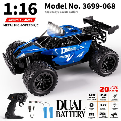 1:16 metal RC car, high-speed drifting, off-road racing car, boys toy car, 2.4GHz remote control, outdoor play toy, drift car, remote control car for kids, Australian toy - Blue - Size variable speed