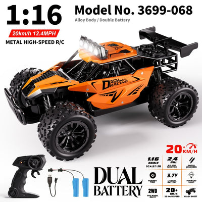 1:16 metal RC car, high-speed drifting, off-road racing car, boys toy car, 2.4GHz remote control, outdoor play toy, drift car, remote control car for kids, Australian toy - Orange - Size variable speed