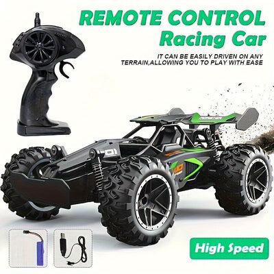 2.4G remote control car, high-speed off-road car, remote control toy for kids, four-wheel drive car, RC car with lights, outdoor toy Australia, gift for kids - Black - Size Three-electric systems