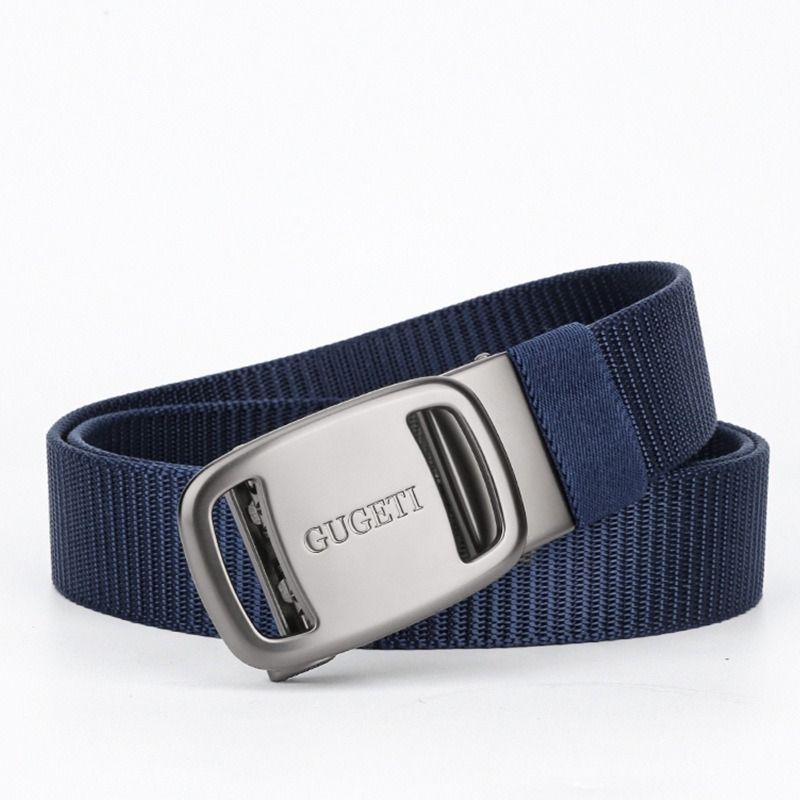 men's belt, outdoor sports belt, canvas belt, alloy automatic buckle, men's accessory, Australian belt, automatic belt men, casual belt, durable belt, travel belt - Blue - Size 150cm-59in