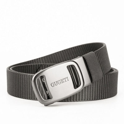 men's belt, outdoor sports belt, canvas belt, alloy automatic buckle, men's accessory, Australian belt, automatic belt men, casual belt, durable belt, travel belt - Gray - Size 150cm-59in