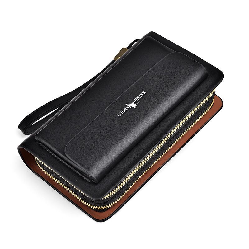 men's handheld wallet, multi-compartment wallet, card holder wallet, large capacity wallet, Australian men's accessories - Black - Size M