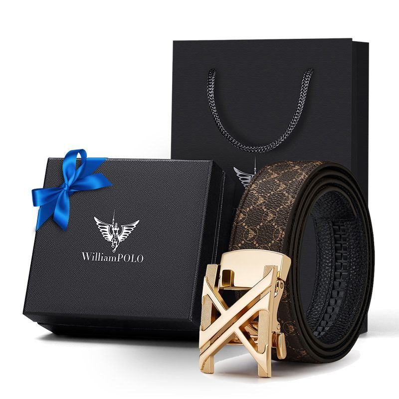 men's belt, genuine leather belt, alloy buckle belt, all-matching belt, premium men's accessories, Australian men's fashion, casual belt, formal belt, leather accessories - Golden Coffee - Size 125cm-49.2in