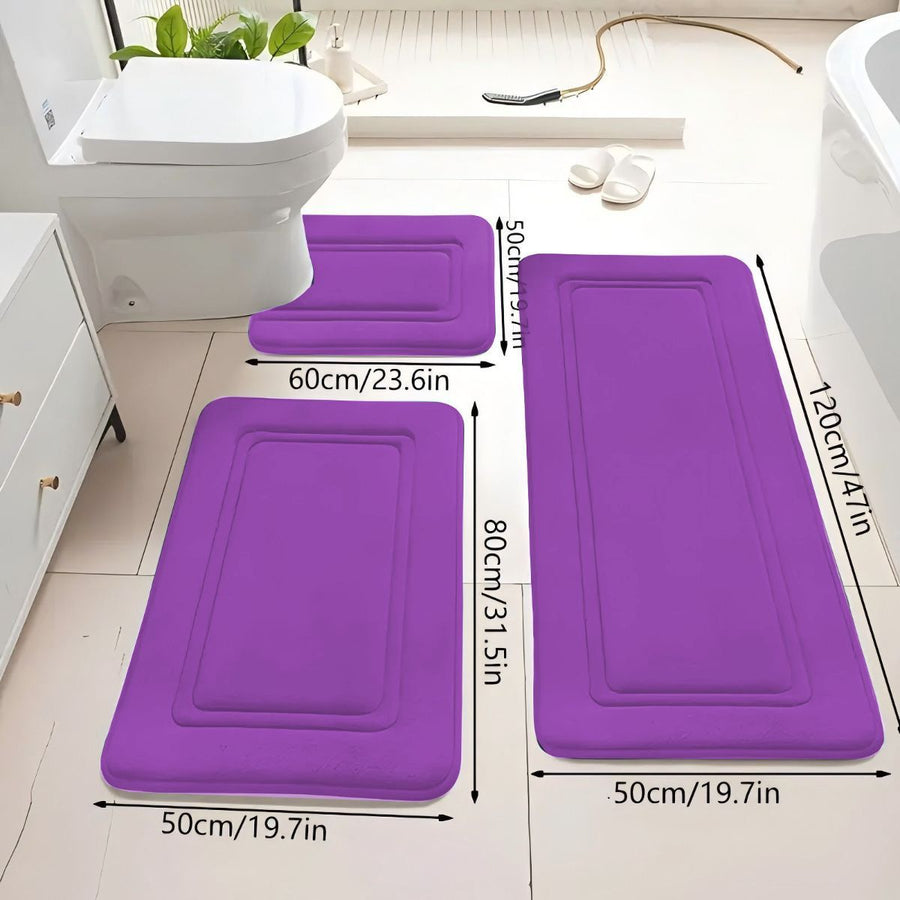 Bathroom Rug Set Bathroom Accessories Absorbent Rug Soft Rug Bathroom Decor - Purple - Size 01