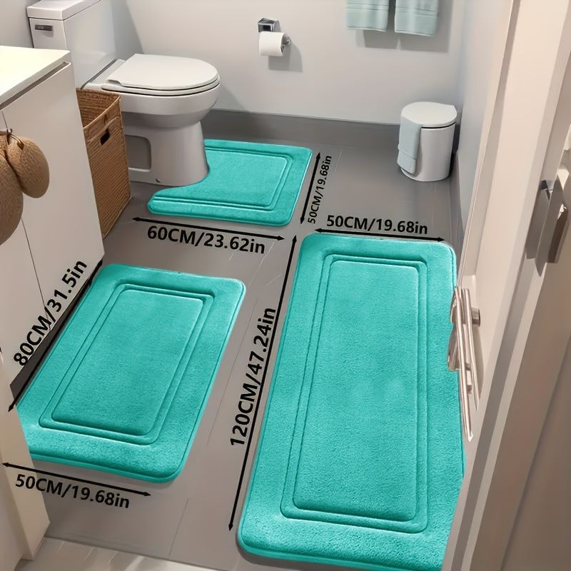 Bathroom Rug Set Bathroom Accessories Absorbent Rug Soft Rug Bathroom Decor - Royal Blue - Size 01