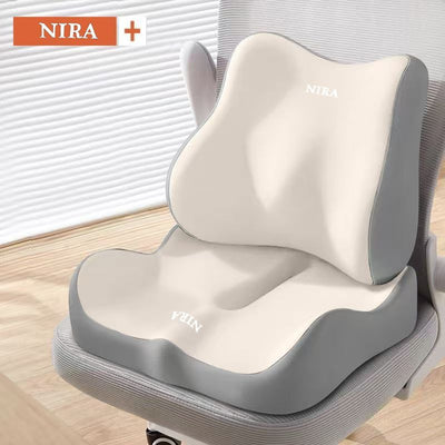 Ergonomic Seat Cushion Backrest Comfortable Seating Office Chair Cushion Lumbar - Beige - Size 01