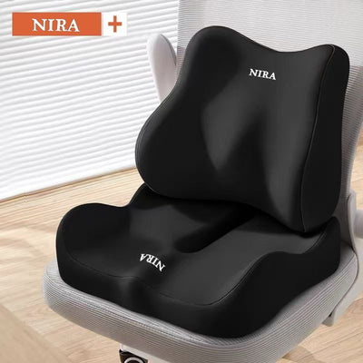 Ergonomic Seat Cushion Backrest Comfortable Seating Office Chair Cushion Lumbar - Black - Size 01