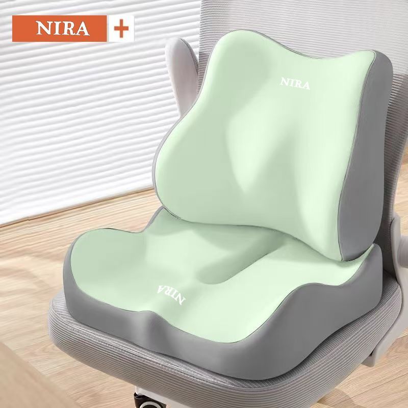 Ergonomic Seat Cushion Backrest Comfortable Seating Office Chair Cushion Lumbar - Green - Size 01