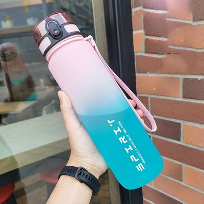 Gradient Water Bottle Sports Water Bottle Men Water Bottle Women Water Bottle - Pink - Size 1000ML
