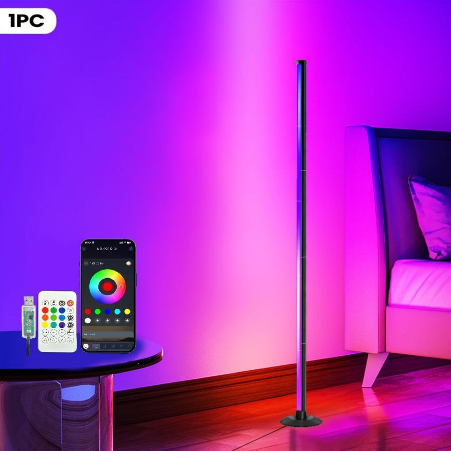 Smart LED Floor Lamp RGBICB Mood Light Ambient Light With Backlight - Rainbow - Size 01