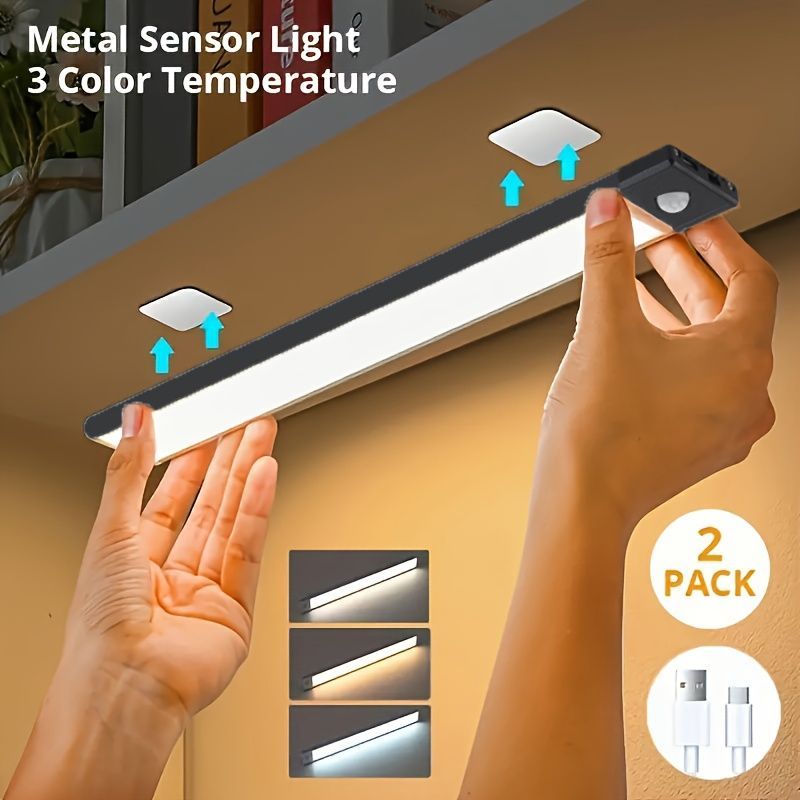 Motion Sensor Night Light LED Night Light Bar Home Lighting Garden Lighting - Black - Size 60CM