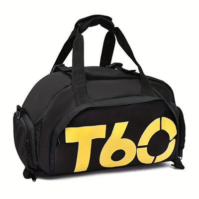 Travel Duffel Bag T60 Duffel Durable Travel Bag Stylish Gym Bag Weekend Bag - Black and yellow - Size 50-30-28CM