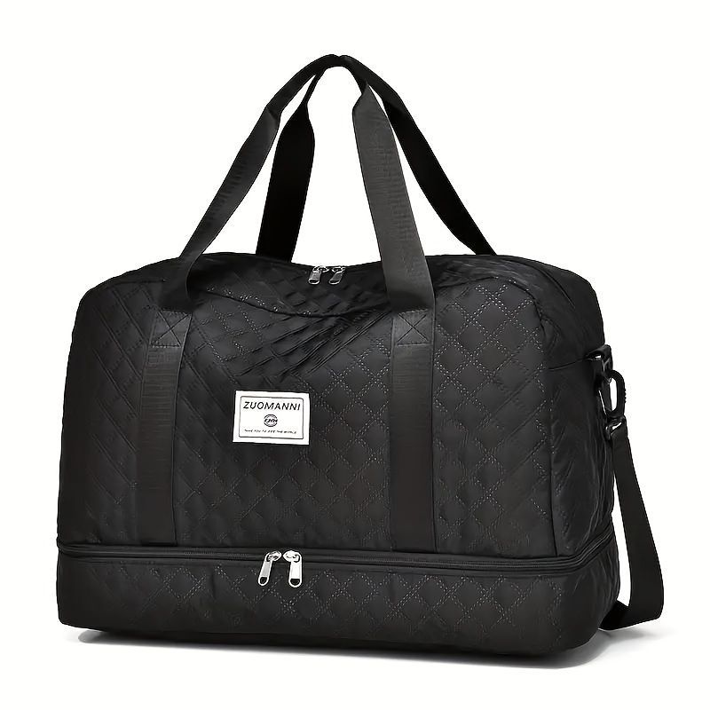 Luxury Duffle Bag Oversized Duffle Travel Bag Gym Bag Multiple Compartments Wet - Black - Size 01