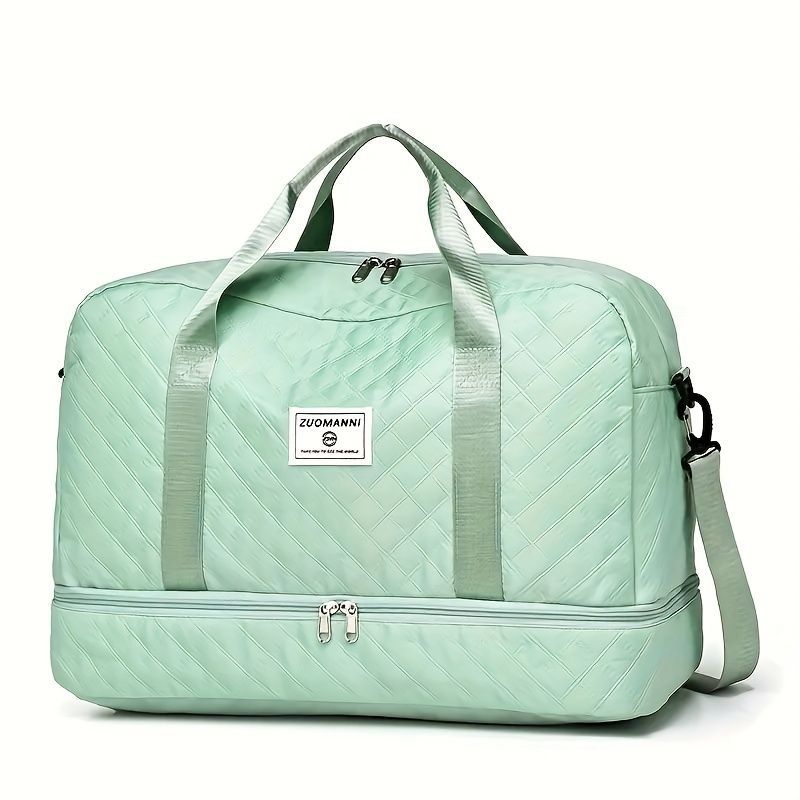 Luxury Duffle Bag Oversized Duffle Travel Bag Gym Bag Multiple Compartments Wet - Light Green - Size 01