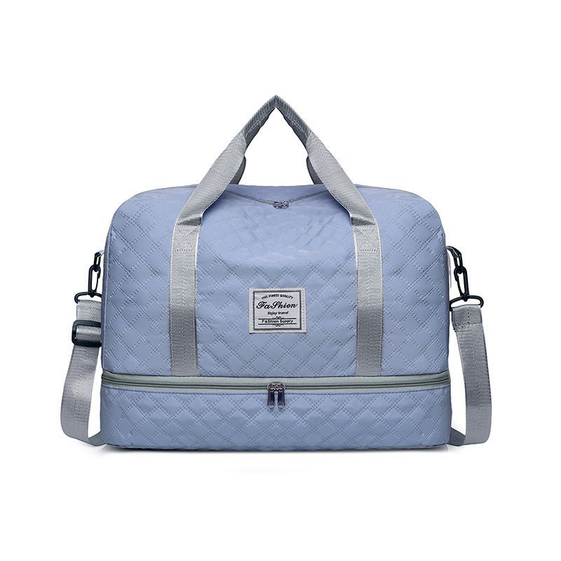 Luxury Duffle Bag Oversized Duffle Travel Bag Gym Bag Multiple Compartments Wet - Mist blue - Size 01
