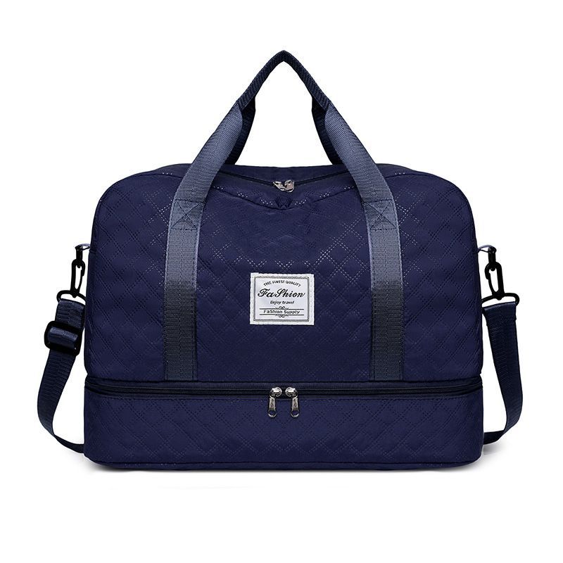 Luxury Duffle Bag Oversized Duffle Travel Bag Gym Bag Multiple Compartments Wet - Navy - Size 01