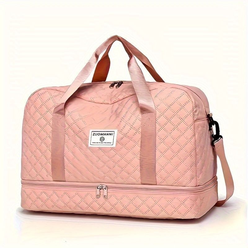 Luxury Duffle Bag Oversized Duffle Travel Bag Gym Bag Multiple Compartments Wet - Pink - Size 01