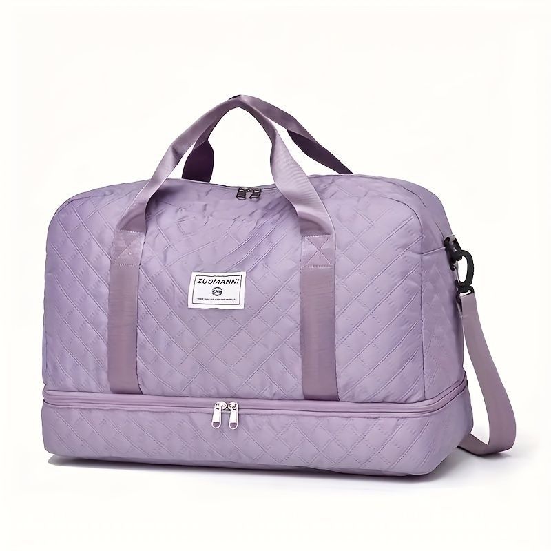 Luxury Duffle Bag Oversized Duffle Travel Bag Gym Bag Multiple Compartments Wet - Purple - Size 01