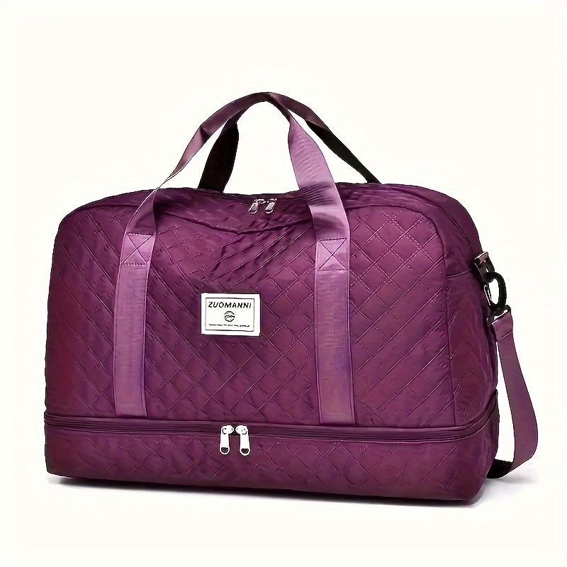 Luxury Duffle Bag Oversized Duffle Travel Bag Gym Bag Multiple Compartments Wet - Rose - Size 01