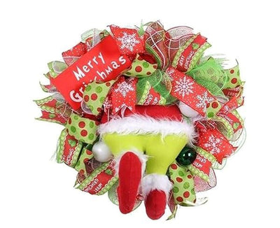 Grinch Christmas Wreath Festive Decor Holiday Decorations High-Quality Wreath - Multi-color - Size 01