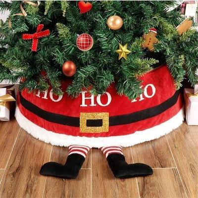 Christmas Tree Skirt Foldable Tree Skirt Santa Belt Design Christmas Decoration - Multi-color - Size Applicable to below 180cm