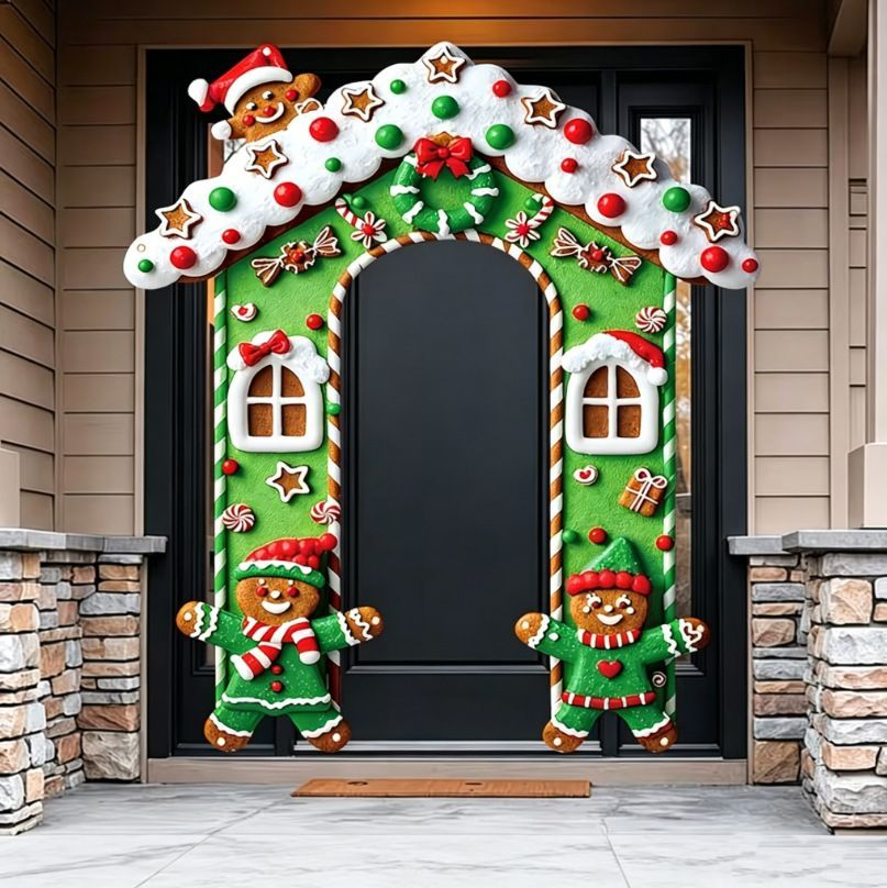 Christmas Decoration 2D Flat Banner Merry Christmas Archway Front Porch Decor - 03 - Size 190-250CM
