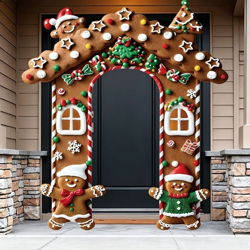 Christmas Decoration 2D Flat Banner Merry Christmas Archway Front Porch Decor - 04 - Size 190-250CM