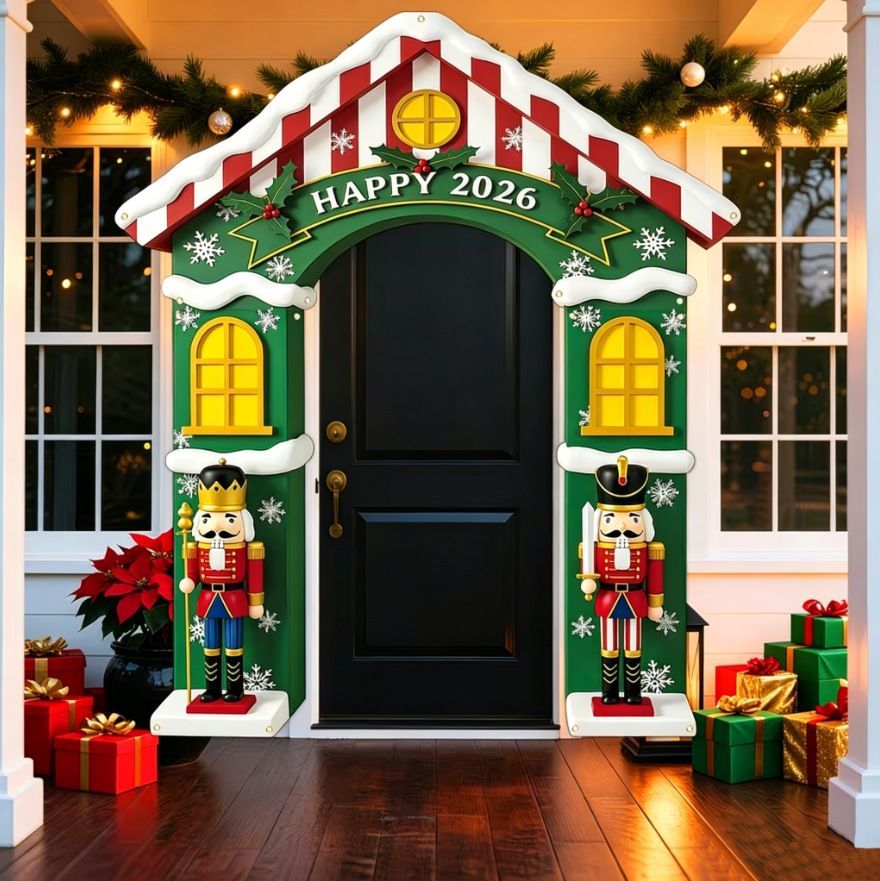 Christmas Decoration 2D Flat Banner Merry Christmas Archway Front Porch Decor - 05 - Size 190-250CM