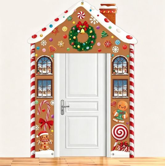 Christmas Decoration 2D Flat Banner Merry Christmas Archway Front Porch Decor - 07 - Size 180-200CM
