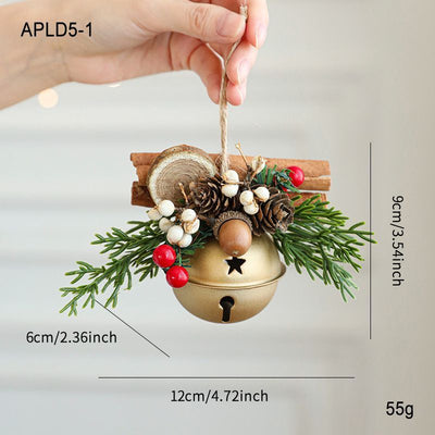 Vintage Metal Christmas Bell Floral Christmas Decorations Red And Gold - Multi-color - Size APLD5-1