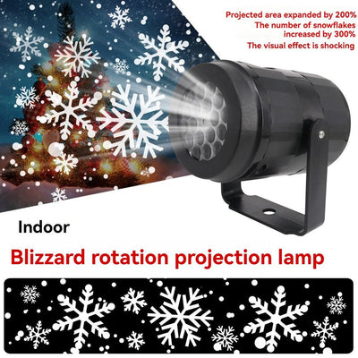 LED Christmas Projection Light Christmas Decorations Winter Wonderland Decor - Black - Size snowflake