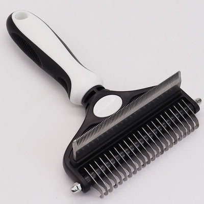 Pet Hair Remover Brush Double-Sided Pet Brush Pet Grooming Tool Dog Brush Cat - White - Size Large -91 teeth