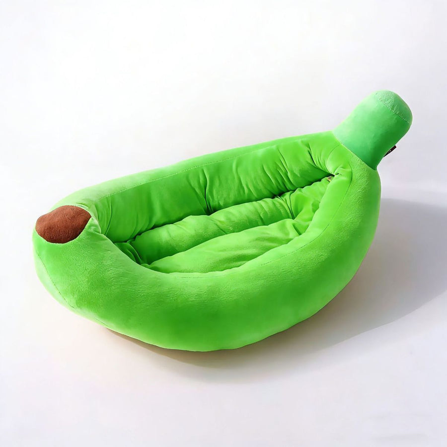 Banana-Shaped Pet Bed Removable Washable Pet Bed Small Medium Dog Bed Cat Bed - Green - Size 95-45CM