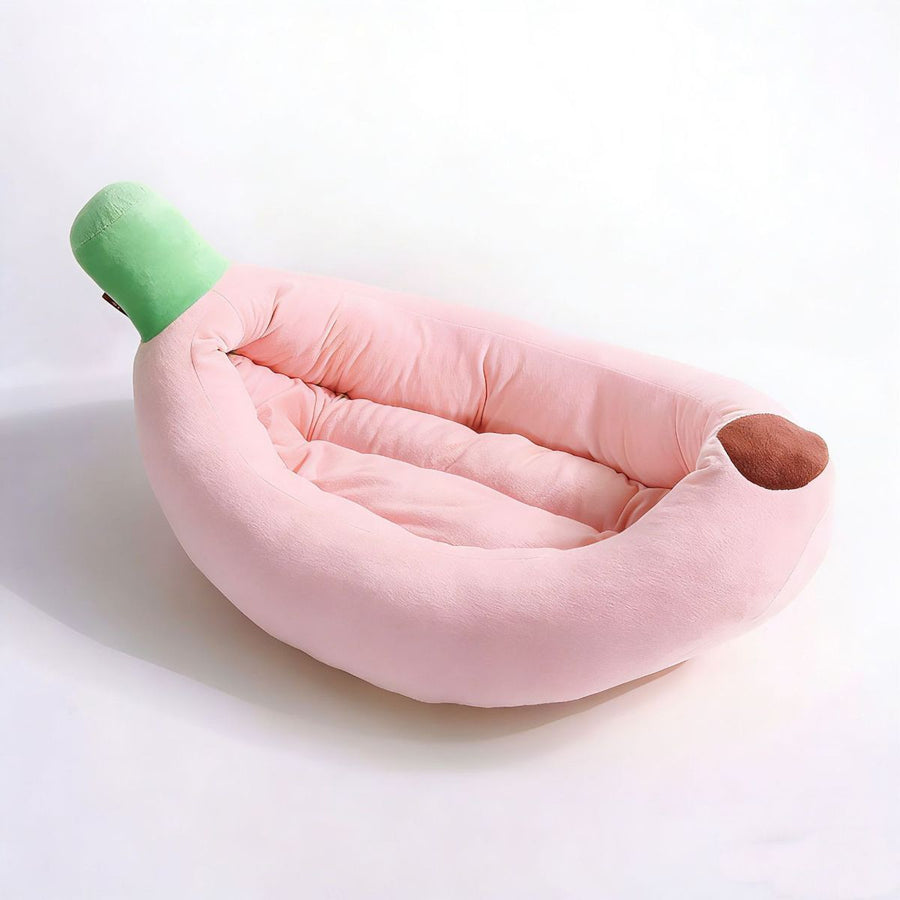 Banana-Shaped Pet Bed Removable Washable Pet Bed Small Medium Dog Bed Cat Bed - Pink - Size 95-45CM