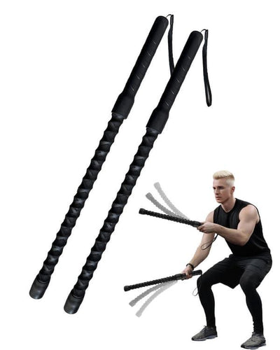 Cordless Battle Rope Home Gym Equipment Australia HIIT Training Rope Portable - Black - Size 01